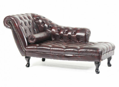 Chesterfield Rot Chaise Lounge Designer Liege Leder Sofa Chaiselongues Couch Neu